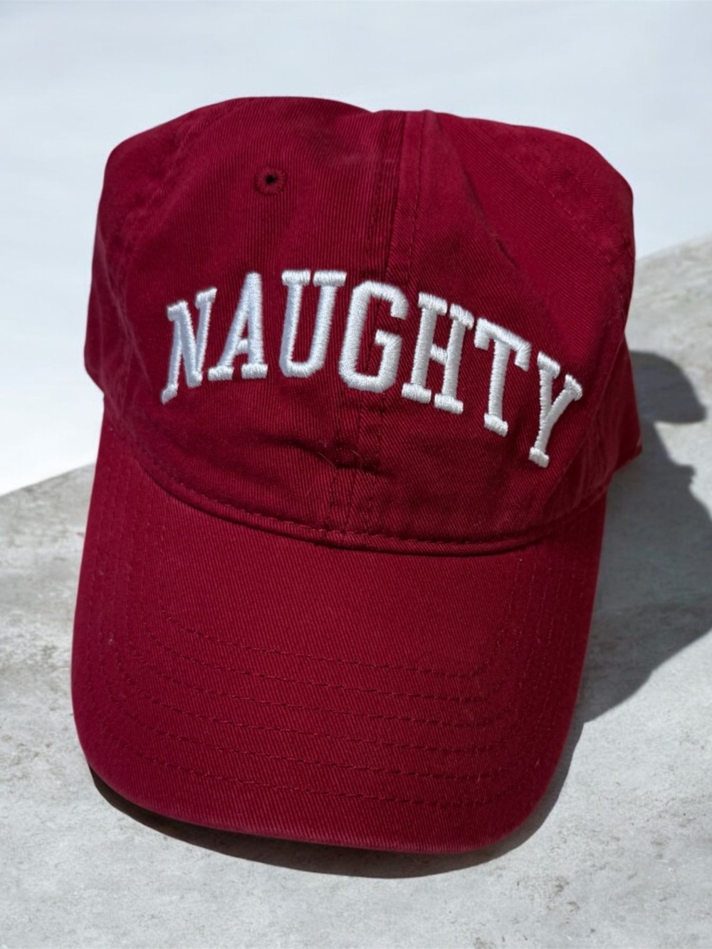 Mighty Fine Naughty Red Embroidered Baseball Cap Hat One Size Adjustable